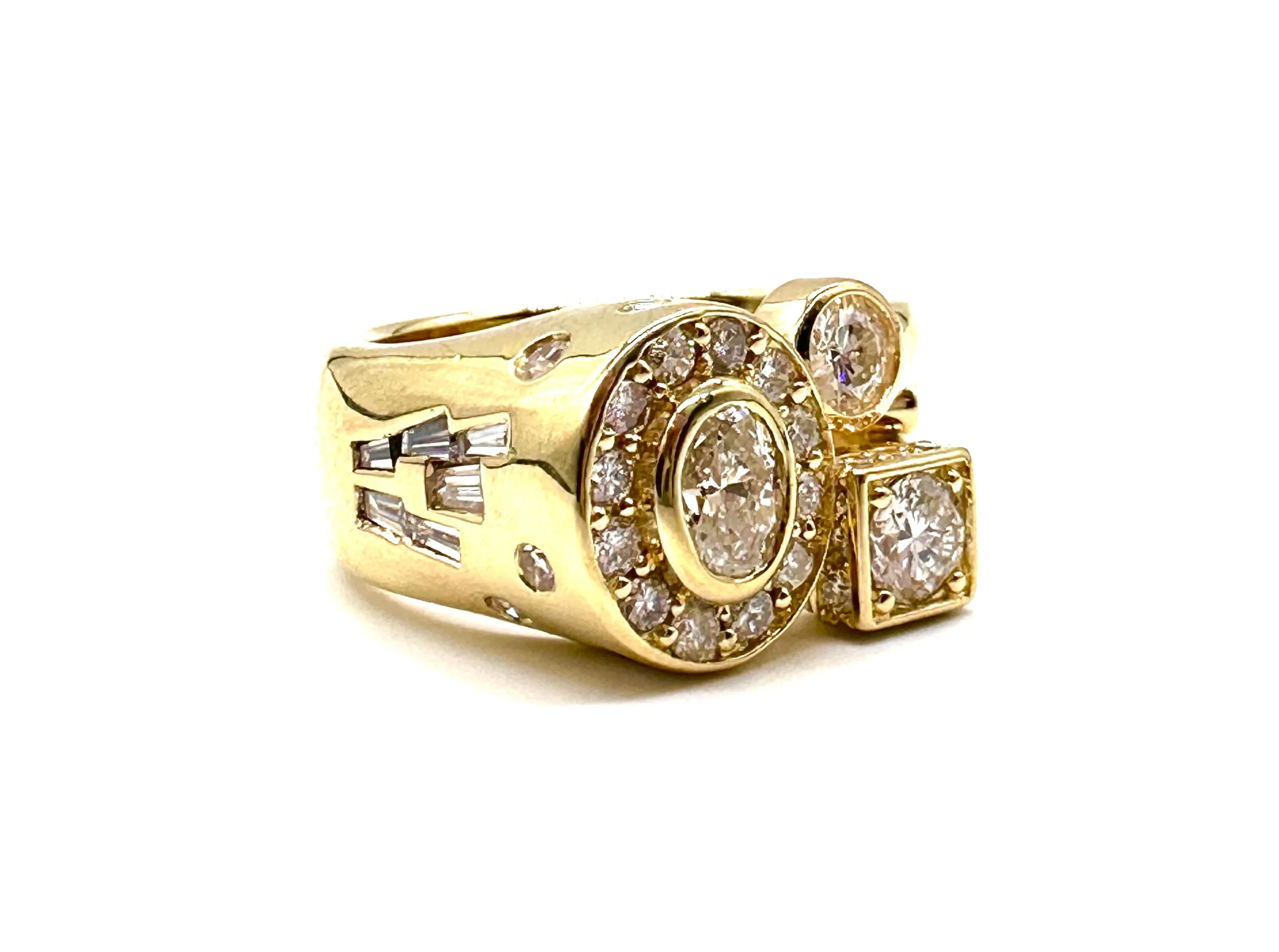 Custom abstract diamond ring