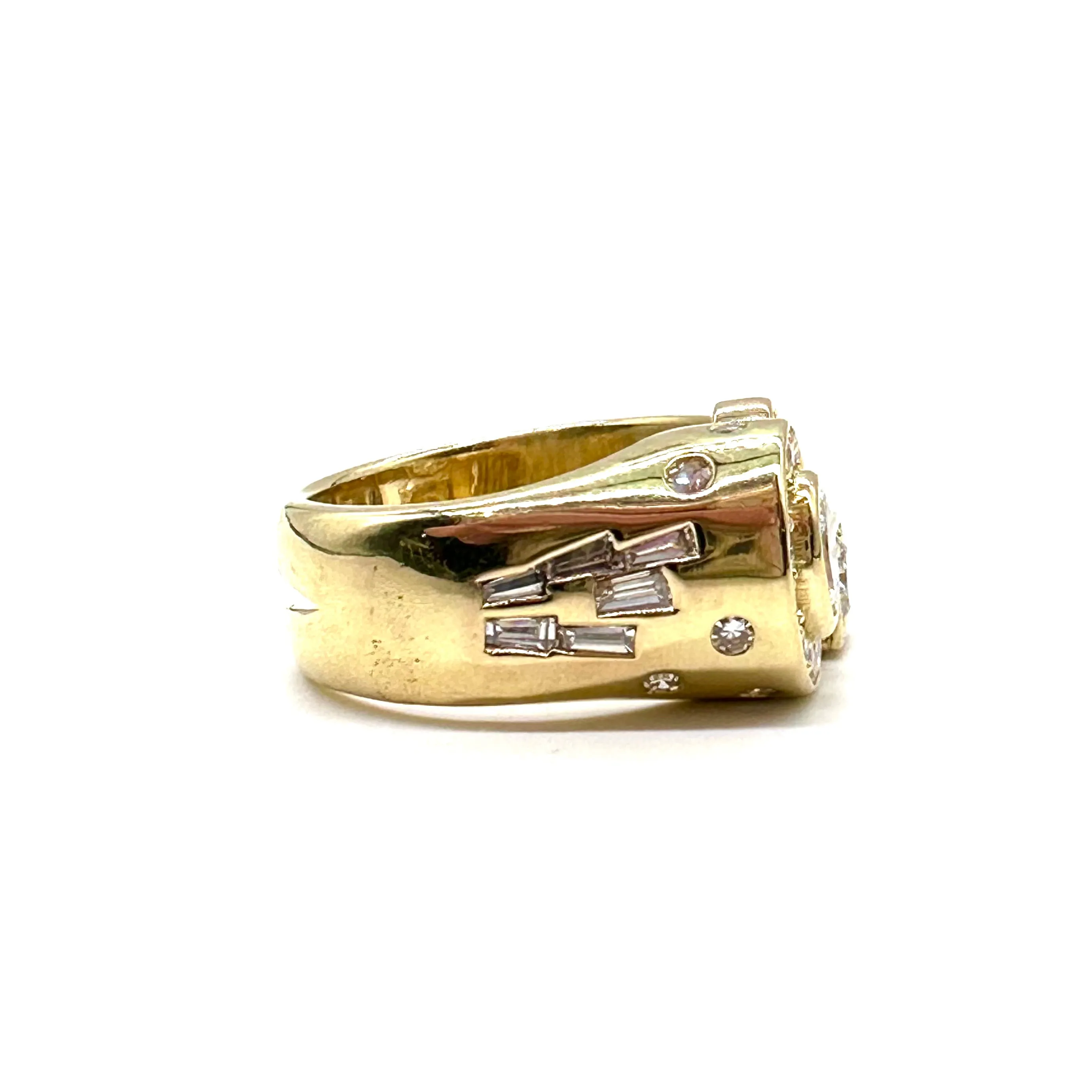 Custom abstract diamond ring