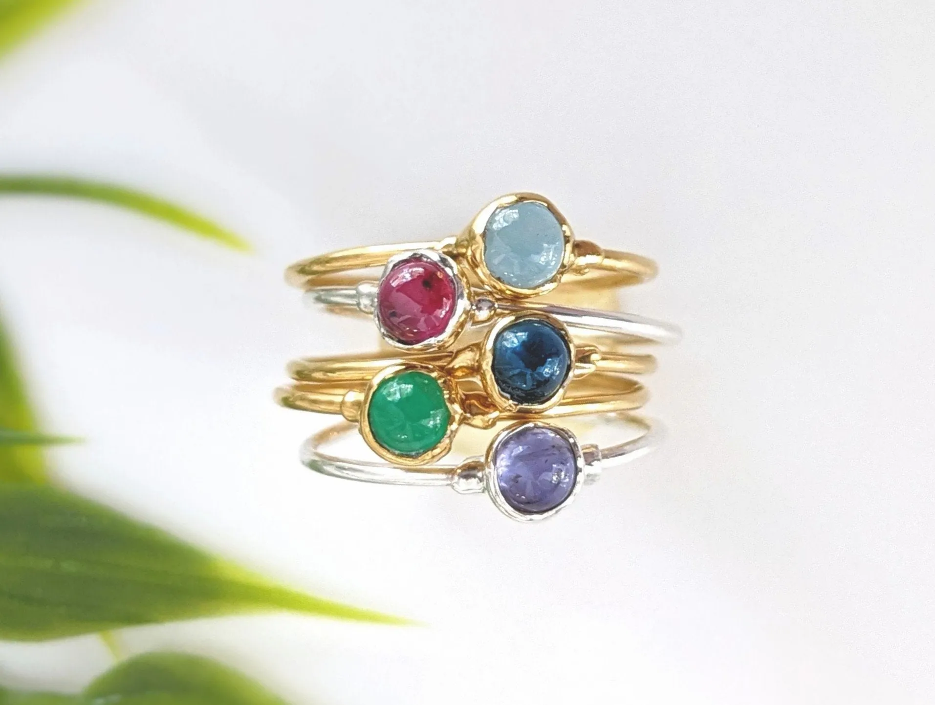 Dainty Garnet stacking ring