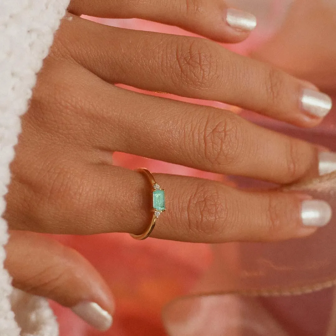 Dainty Green Opal Ring