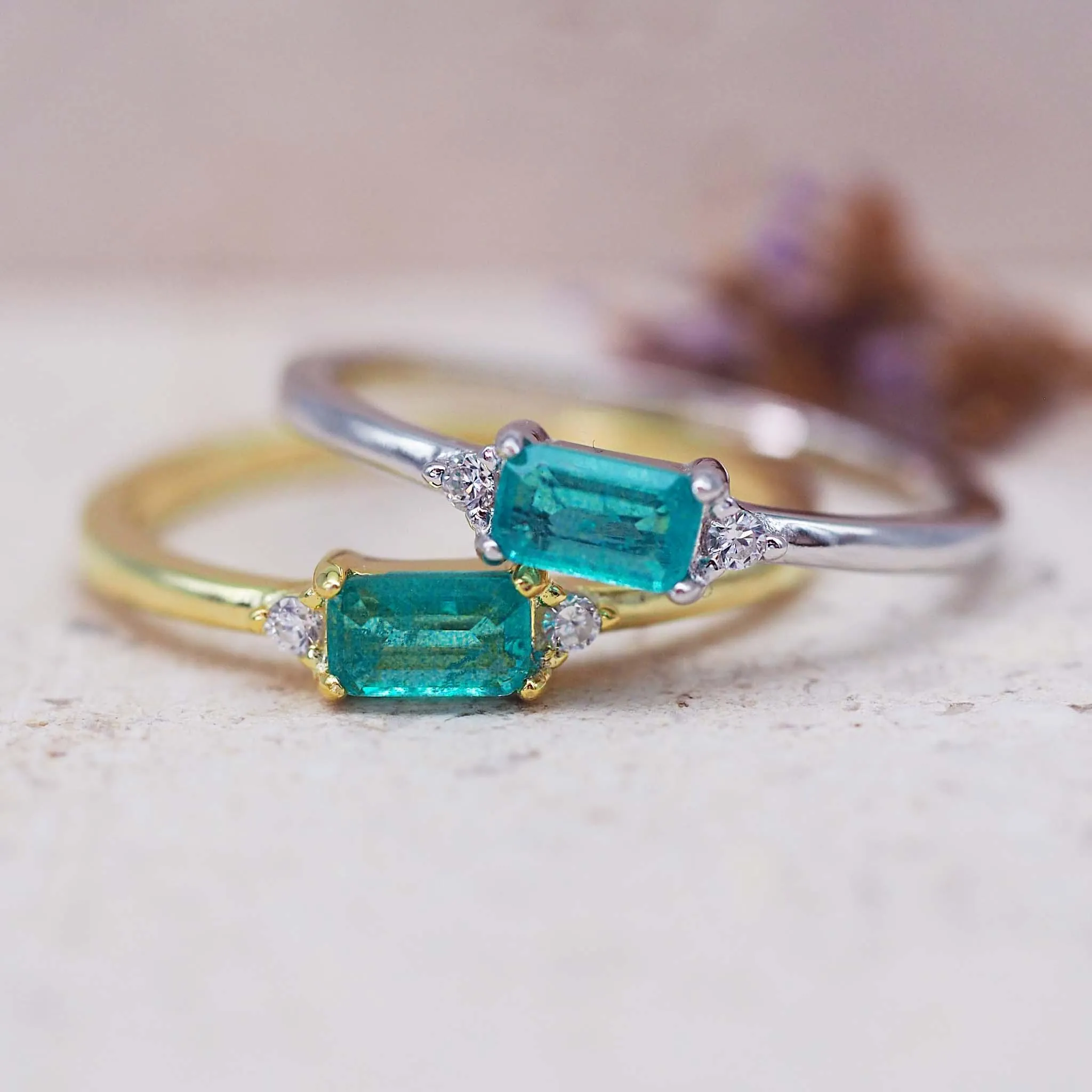 Dainty Green Opal Ring