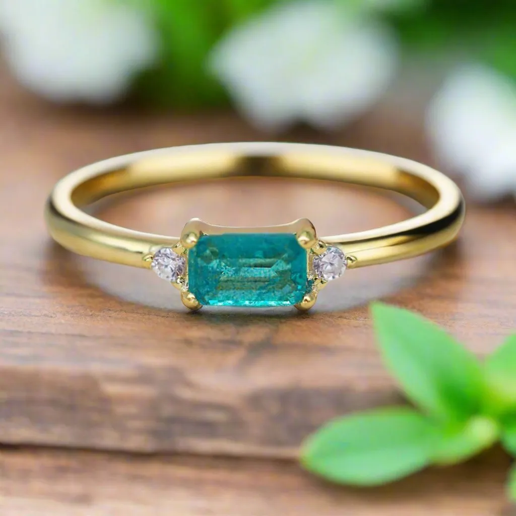 Dainty Green Opal Ring