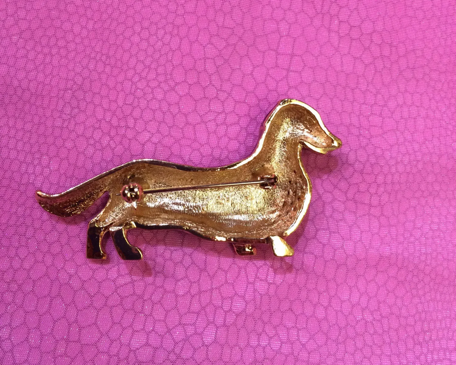 Daschund Black Enamel Dog Brooch