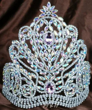 Deluxe Large Austrian Crystal Tiara Handmade Pageant Bridal Crown Hair Accessory