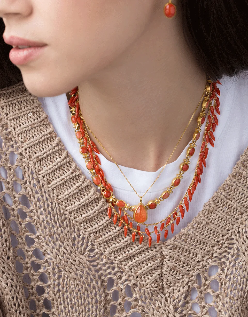 Dew Hue Coral Charm Necklace
