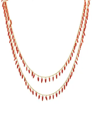 Dew Hue Coral Charm Necklace