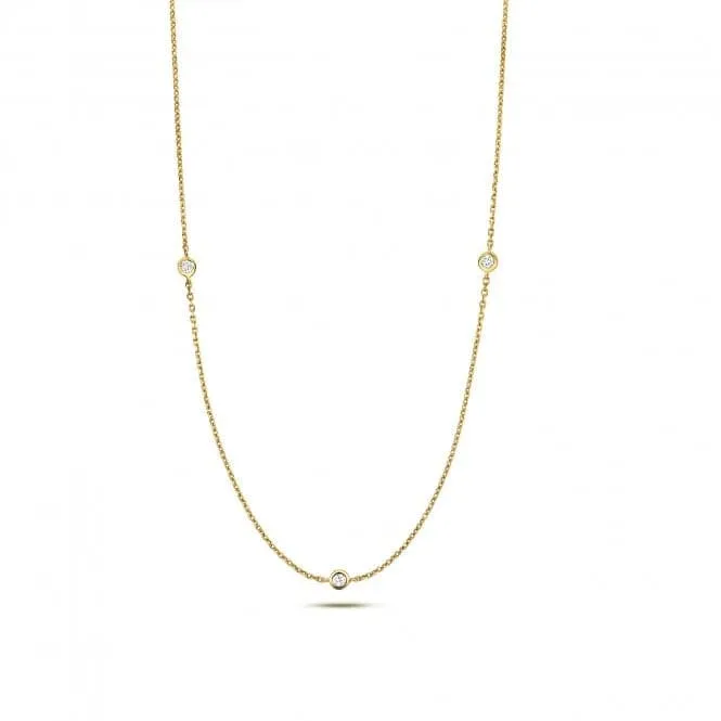 Diamond Jewellery 9k Gold Diamond Necklace with 0.21 Carat Centerpiece ND101