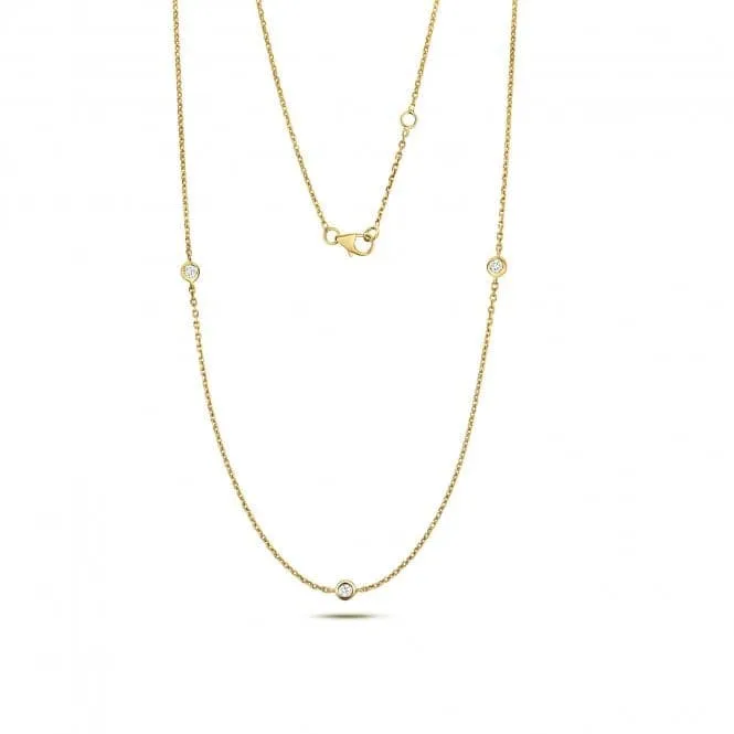 Diamond Jewellery 9k Gold Diamond Necklace with 0.21 Carat Centerpiece ND101