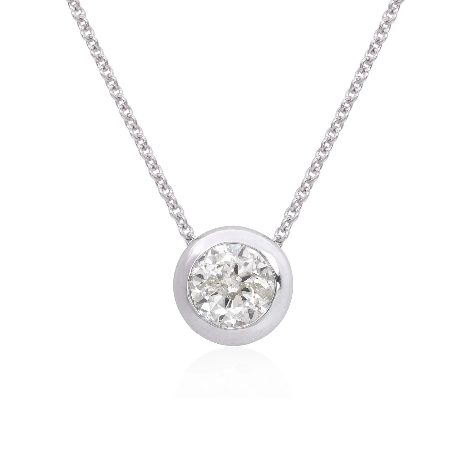 Diamond solitaire necklace (SKU N015)