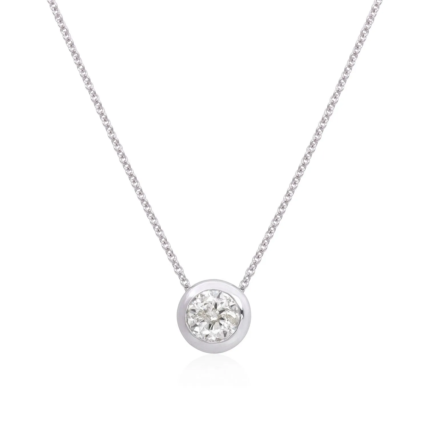 Diamond solitaire necklace (SKU N015)