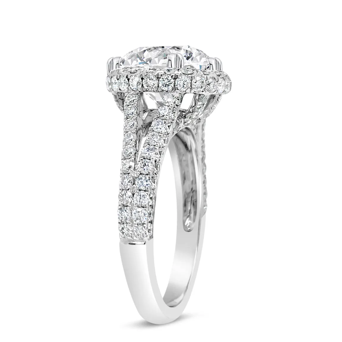 Double-Edge Halo Diamond Engagement Ring
