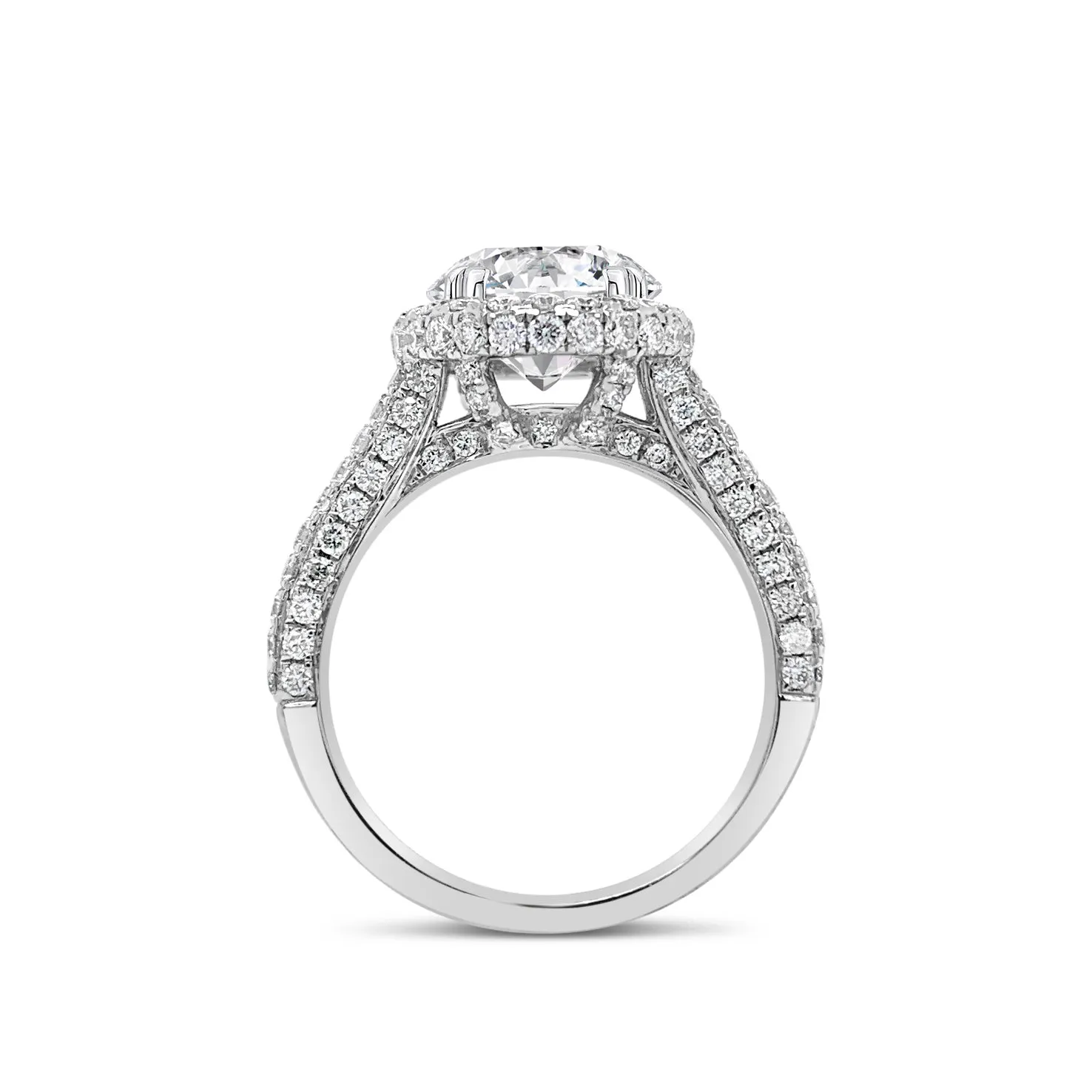 Double-Edge Halo Diamond Engagement Ring