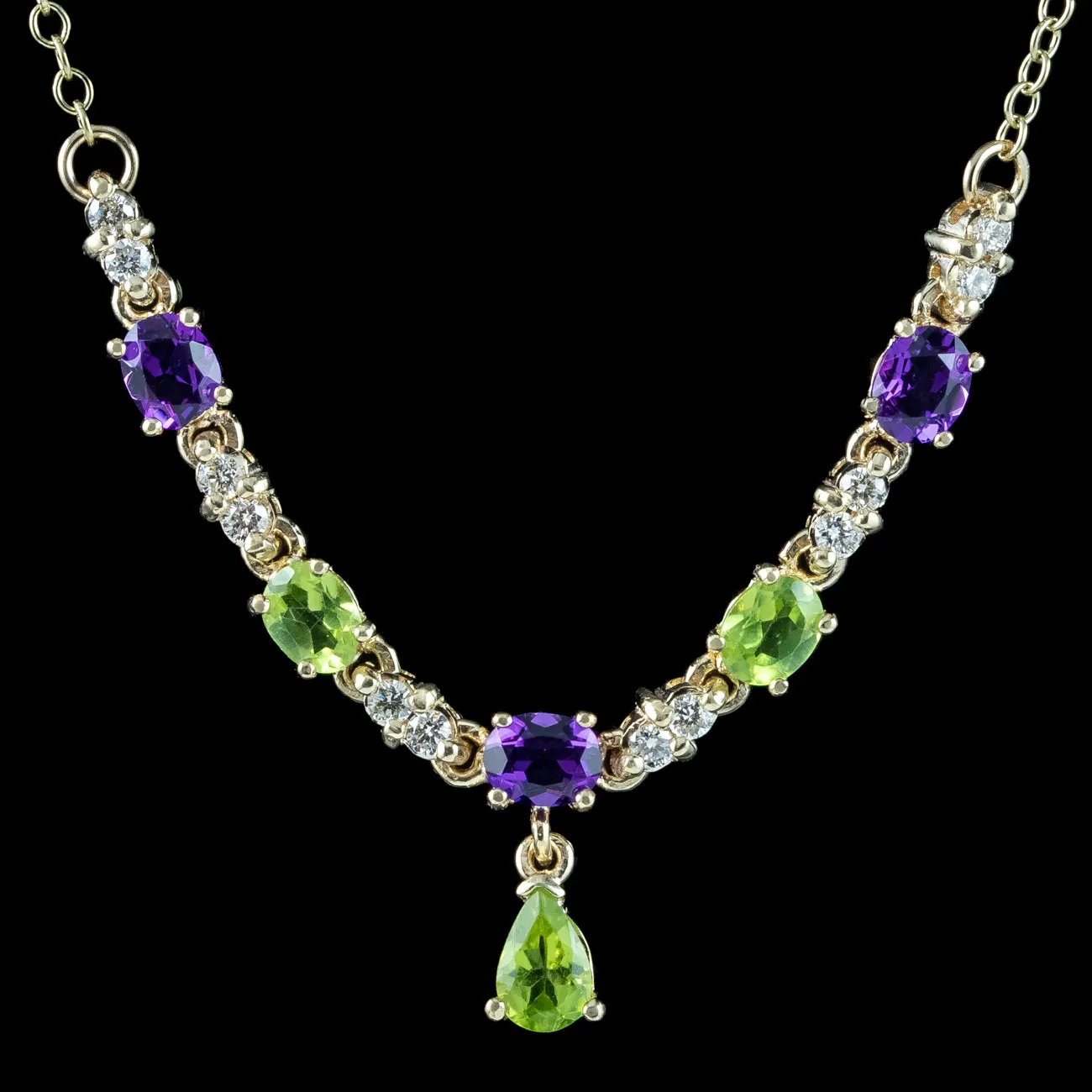 Edwardian Style Suffragette Lavaliere Necklace 9ct Gold