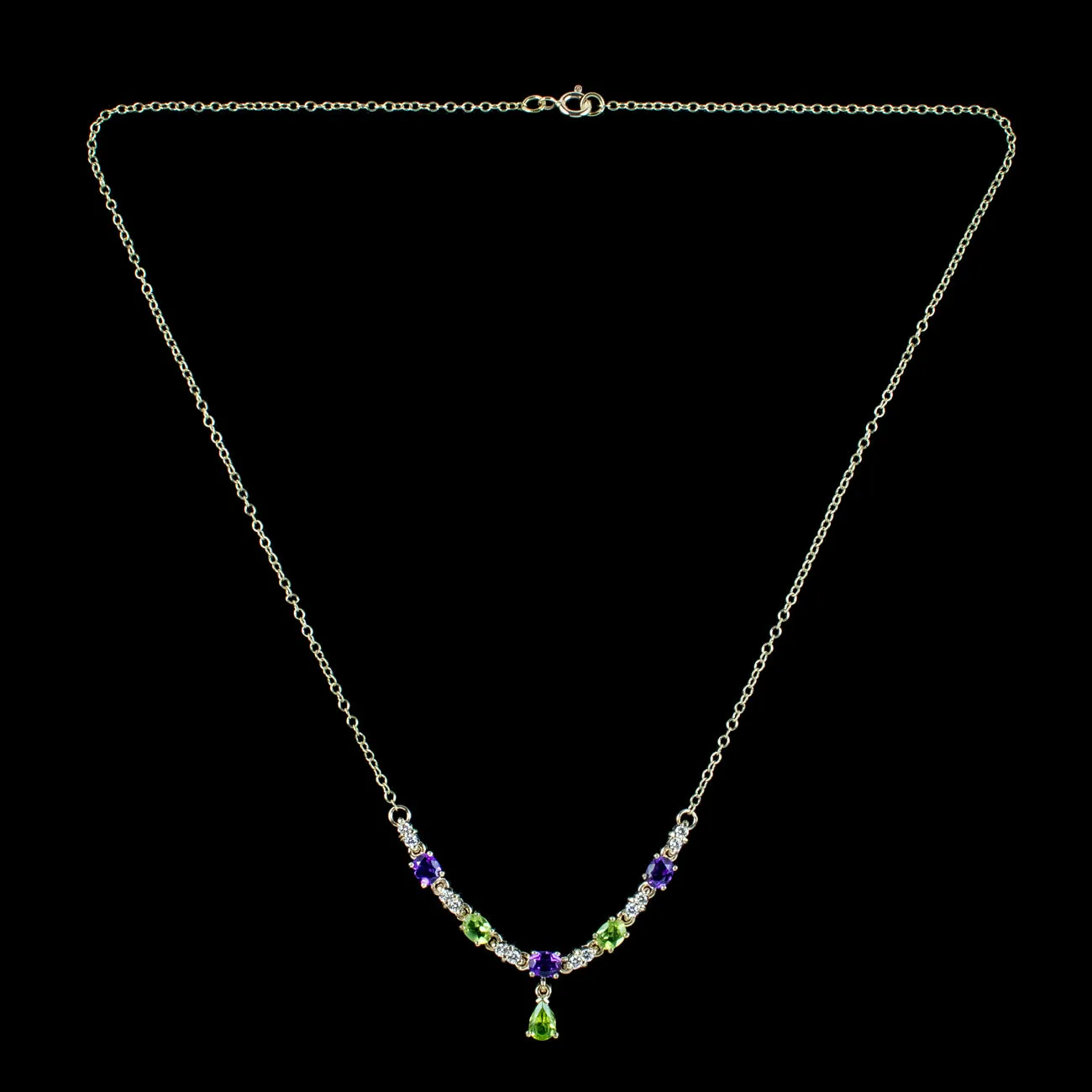 Edwardian Style Suffragette Lavaliere Necklace 9ct Gold