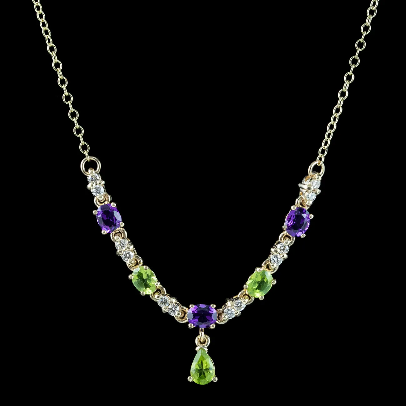 Edwardian Style Suffragette Lavaliere Necklace 9ct Gold