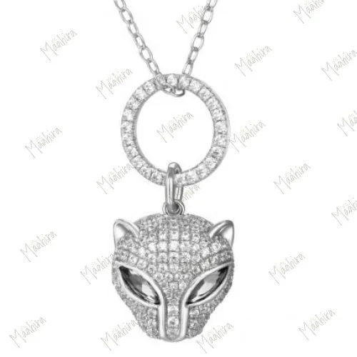 Emerald Eye Cat Pendant Necklace