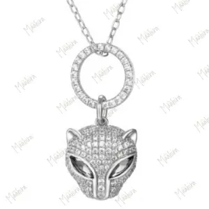 Emerald Eye Cat Pendant Necklace