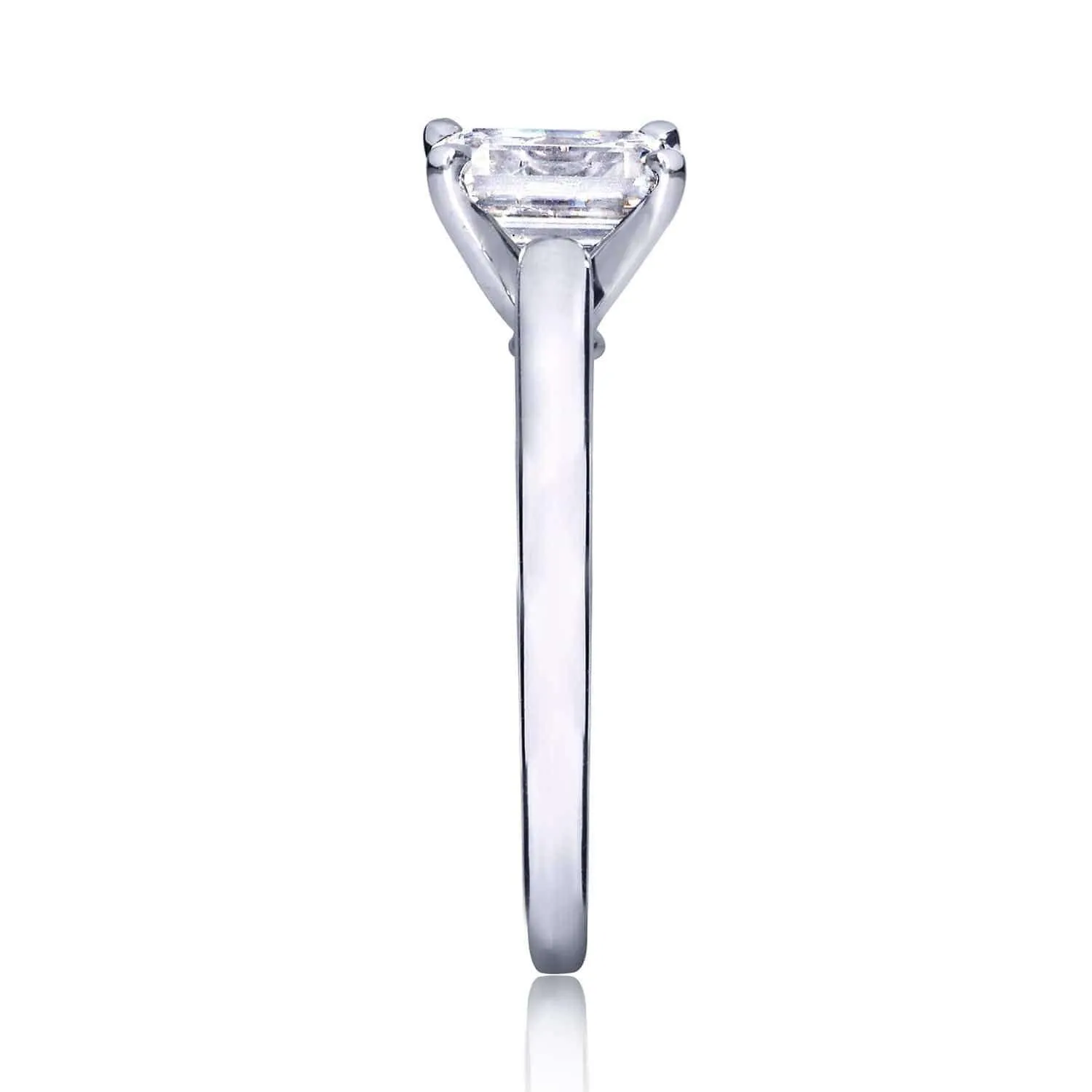 Emerald Shape Moissanite Engagement Ring 1 Carat 14k White Gold