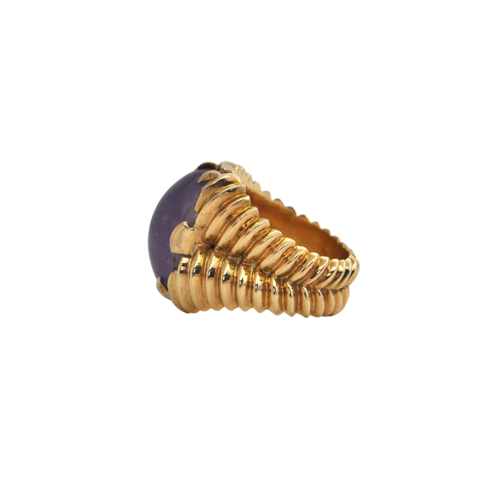 Estate 9.56CT Amethyst 18k Gold Cocktail Ring