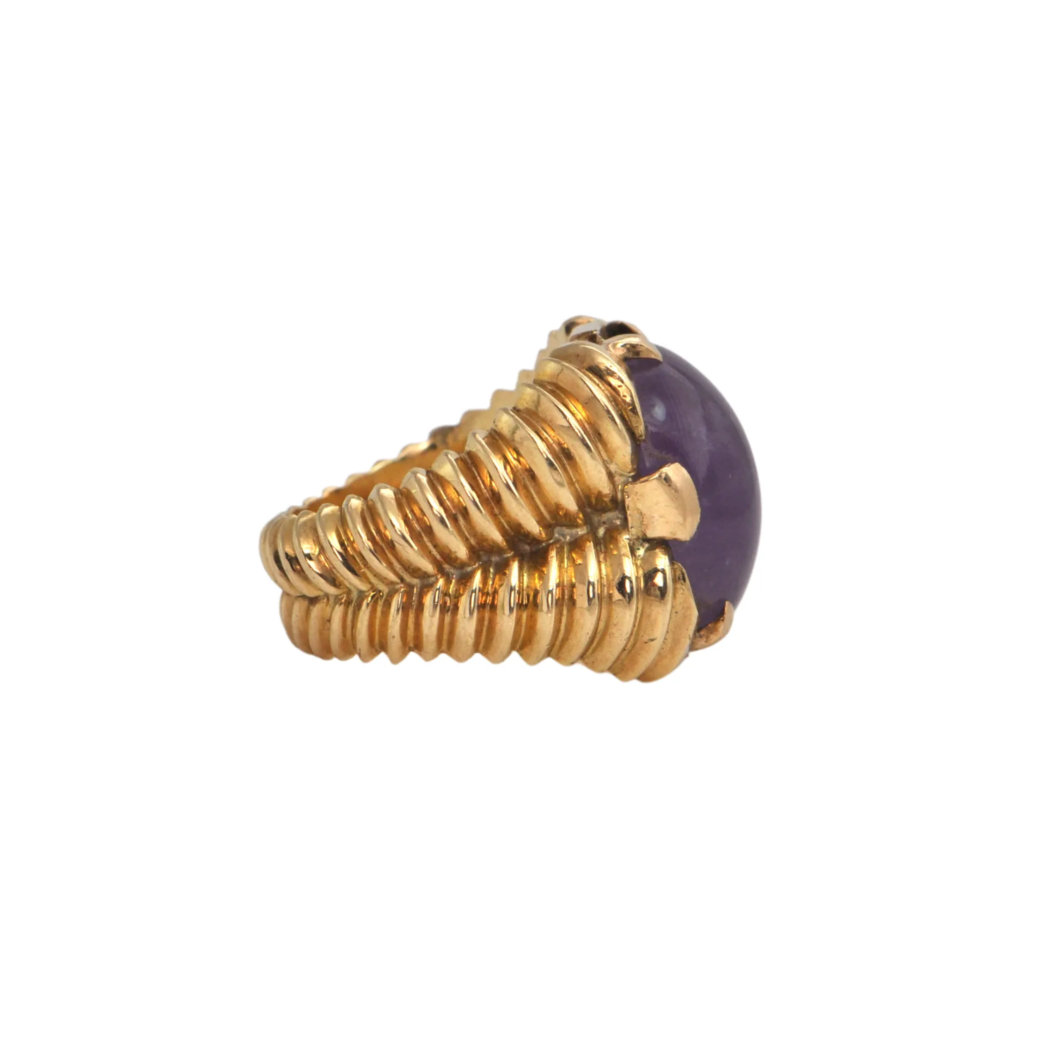Estate 9.56CT Amethyst 18k Gold Cocktail Ring