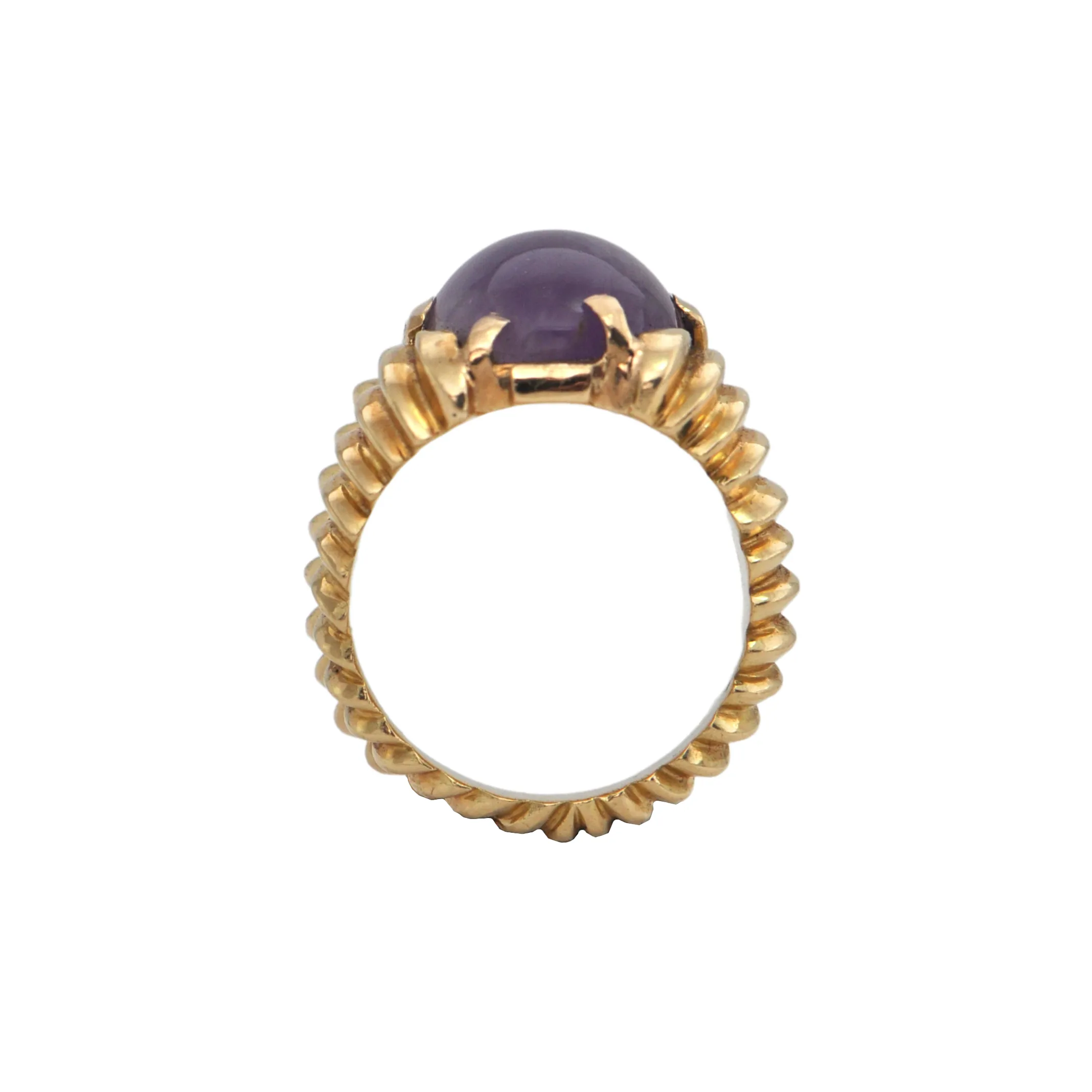 Estate 9.56CT Amethyst 18k Gold Cocktail Ring