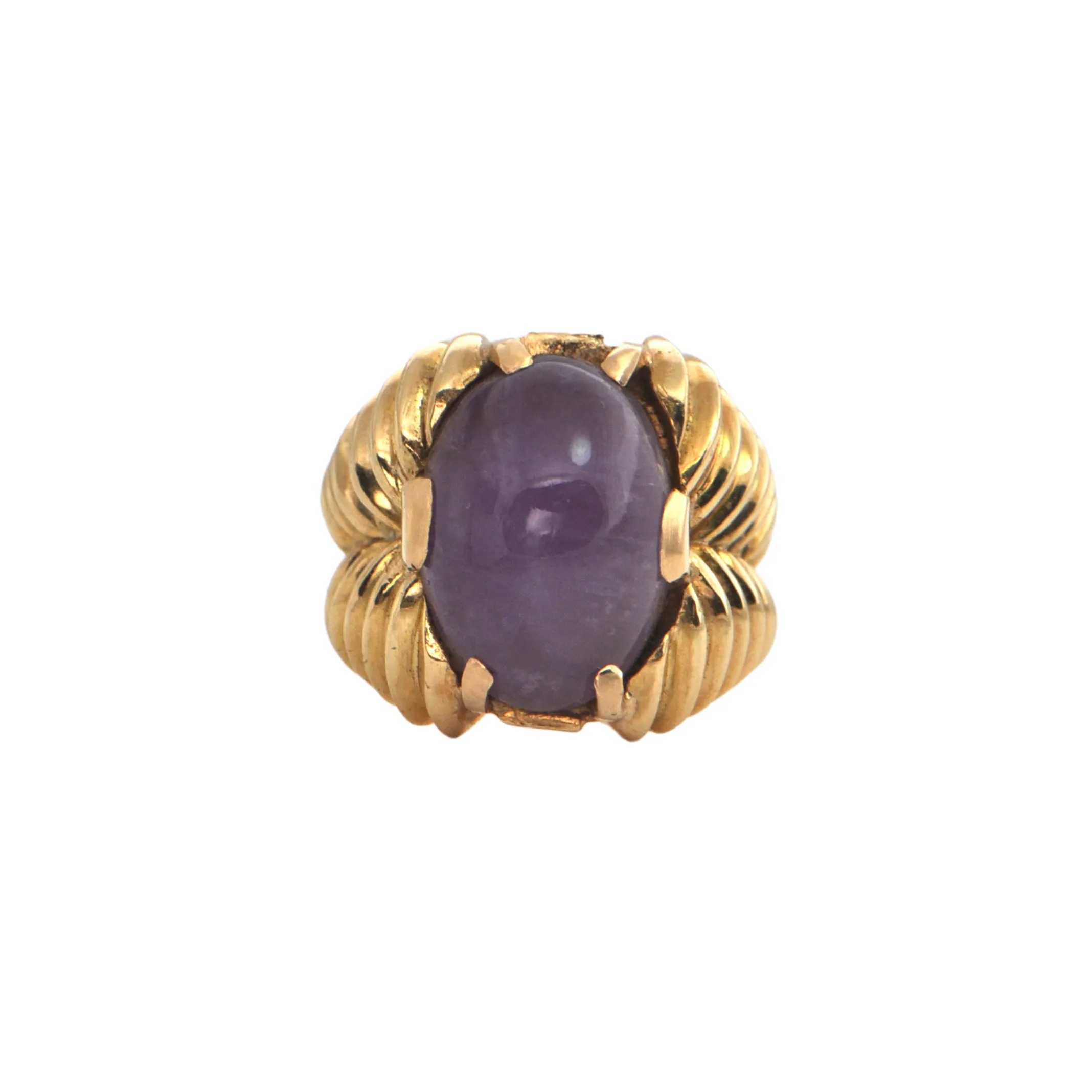 Estate 9.56CT Amethyst 18k Gold Cocktail Ring