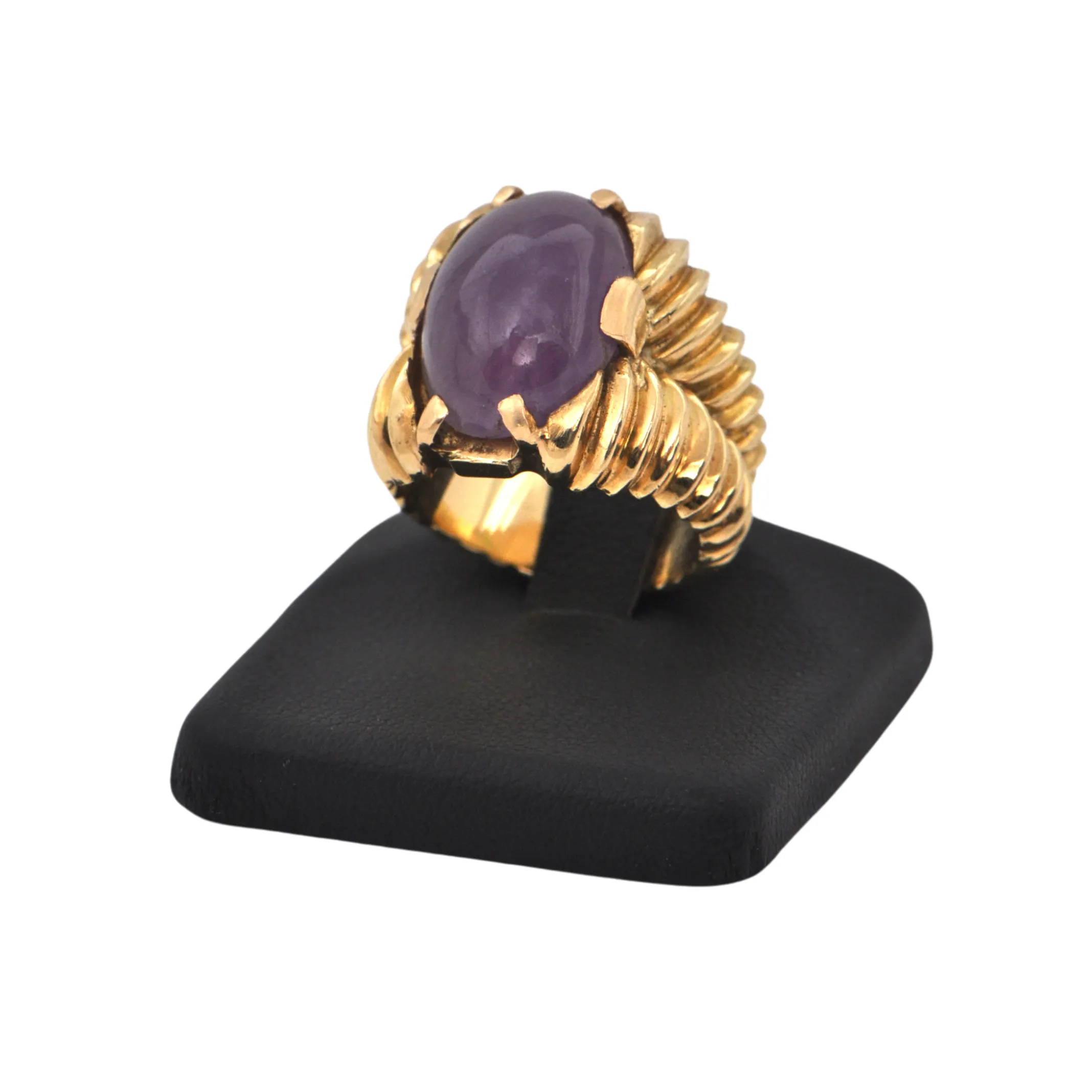 Estate 9.56CT Amethyst 18k Gold Cocktail Ring