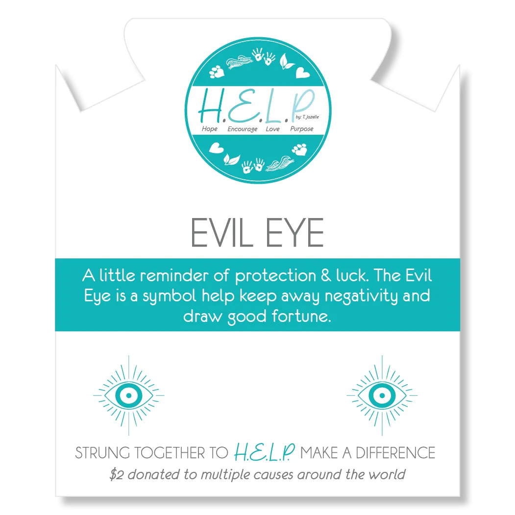 Evil Eye Charm with Blue Opal Jade Charity Bracelet