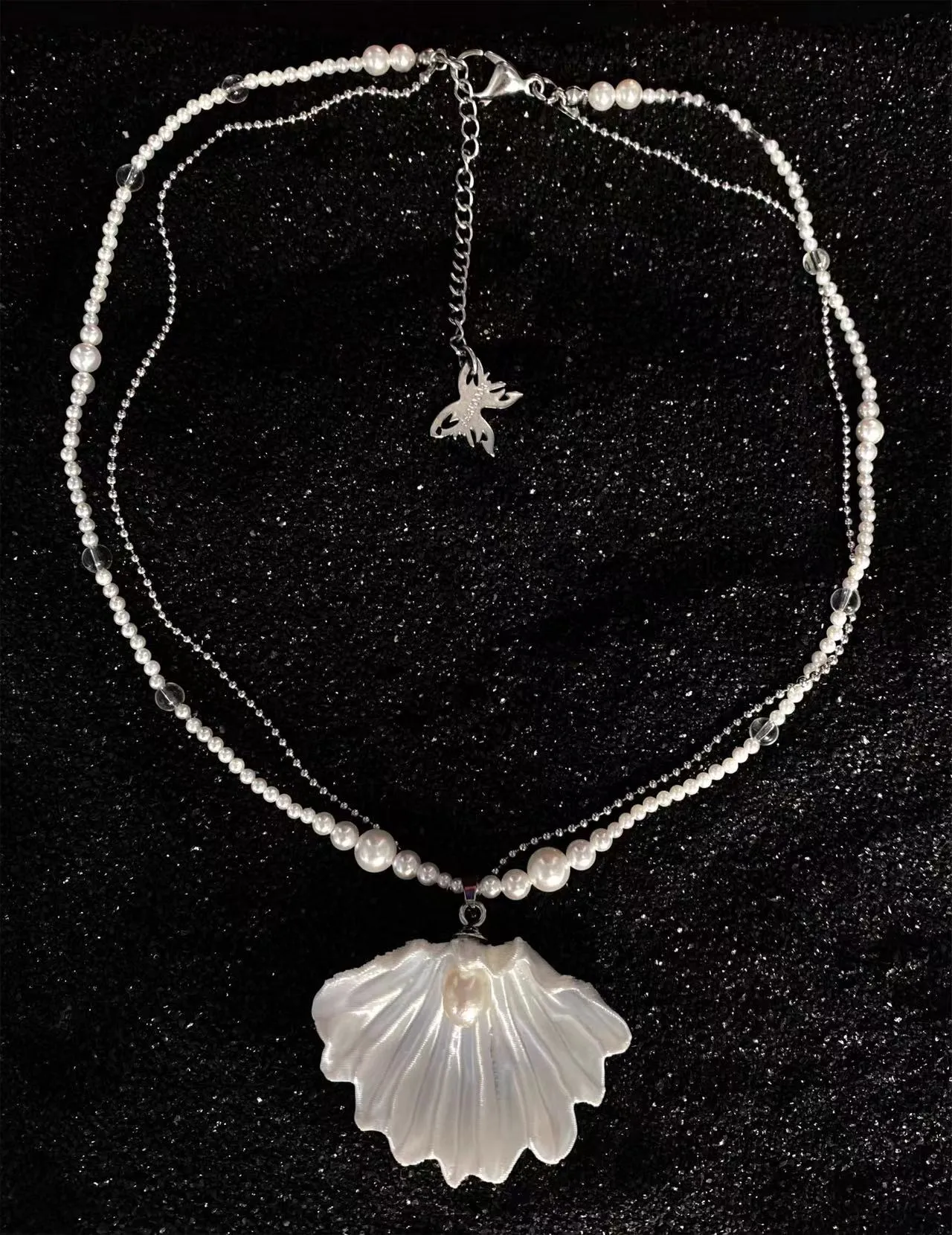 Fervooor Urban Mermaid Sea Shell Pearl Necklace