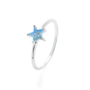 Gammie Silver Star Blue Opalite Ring