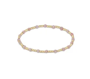 Gemstone Gold Sincerity Pattern 3mm Bead Bracelet - Pink Opal by enewton