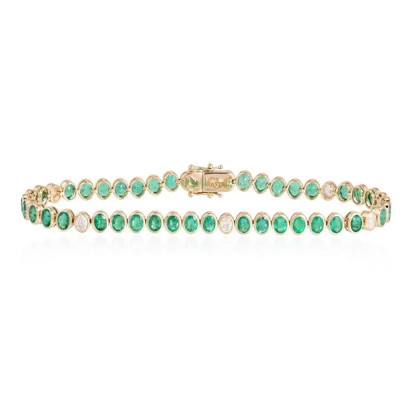 Gemstone Opal Diamond Tennis Bracelet