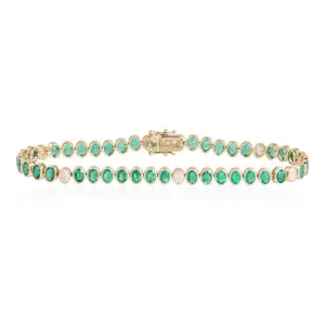 Gemstone Opal Diamond Tennis Bracelet