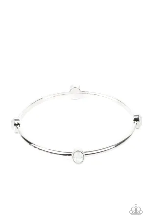 Gleam-Getter - White Bracelet - Paparazzi Accessories
