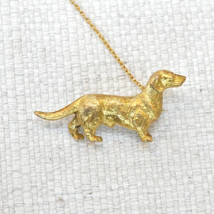 Gold Dog Brooch