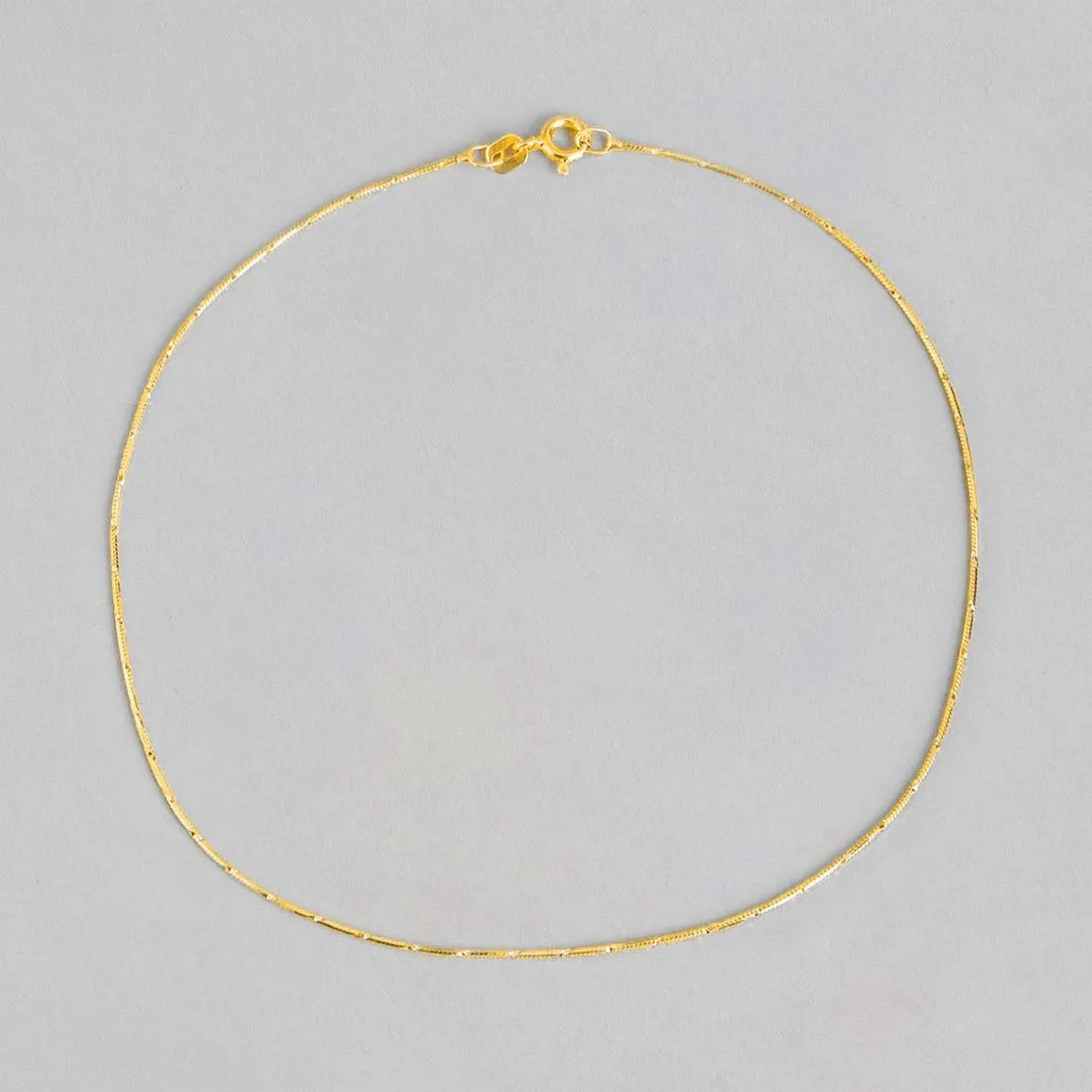 Golden Serenity 925 Sterling Silver Snake Chain Anklet