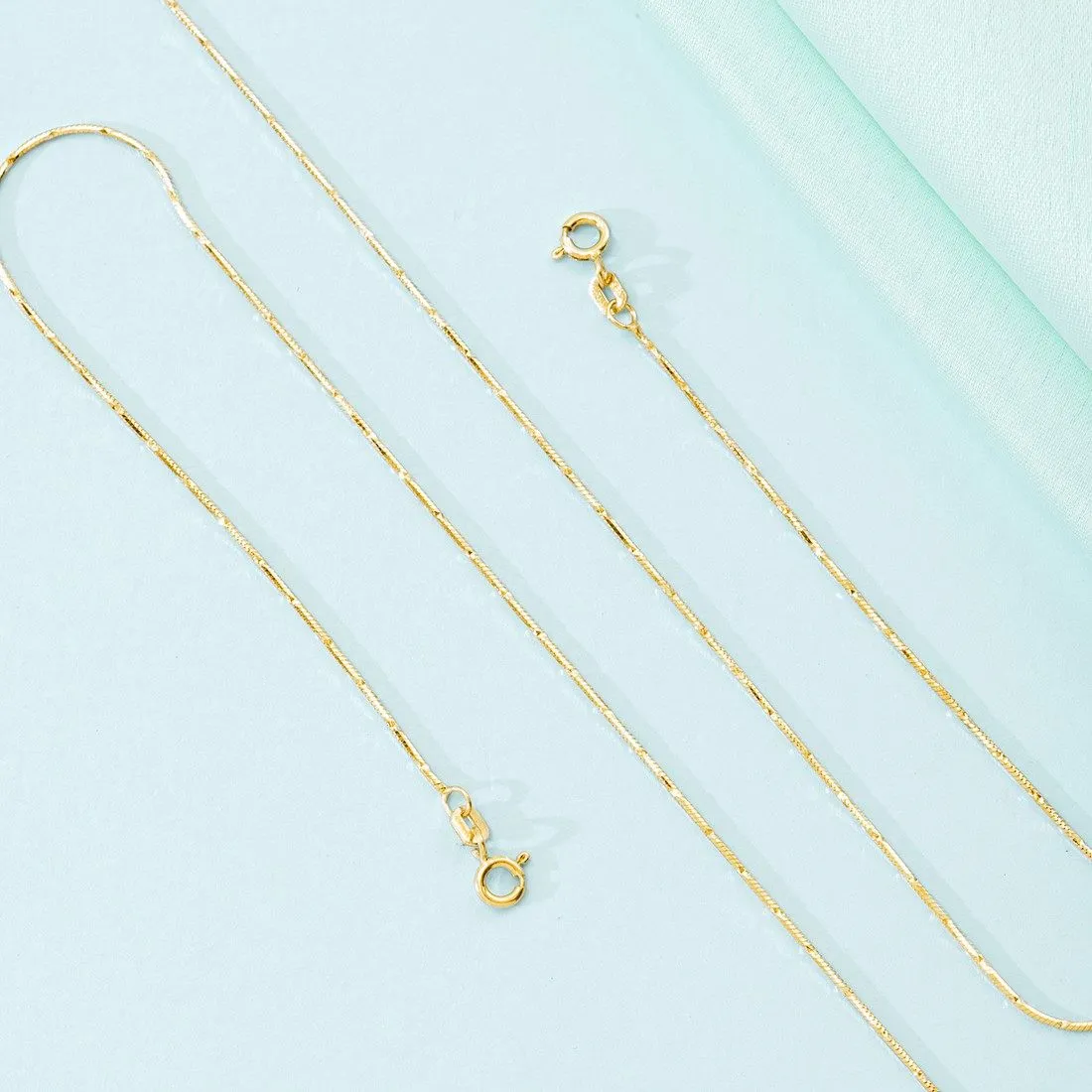 Golden Serenity 925 Sterling Silver Snake Chain Anklet