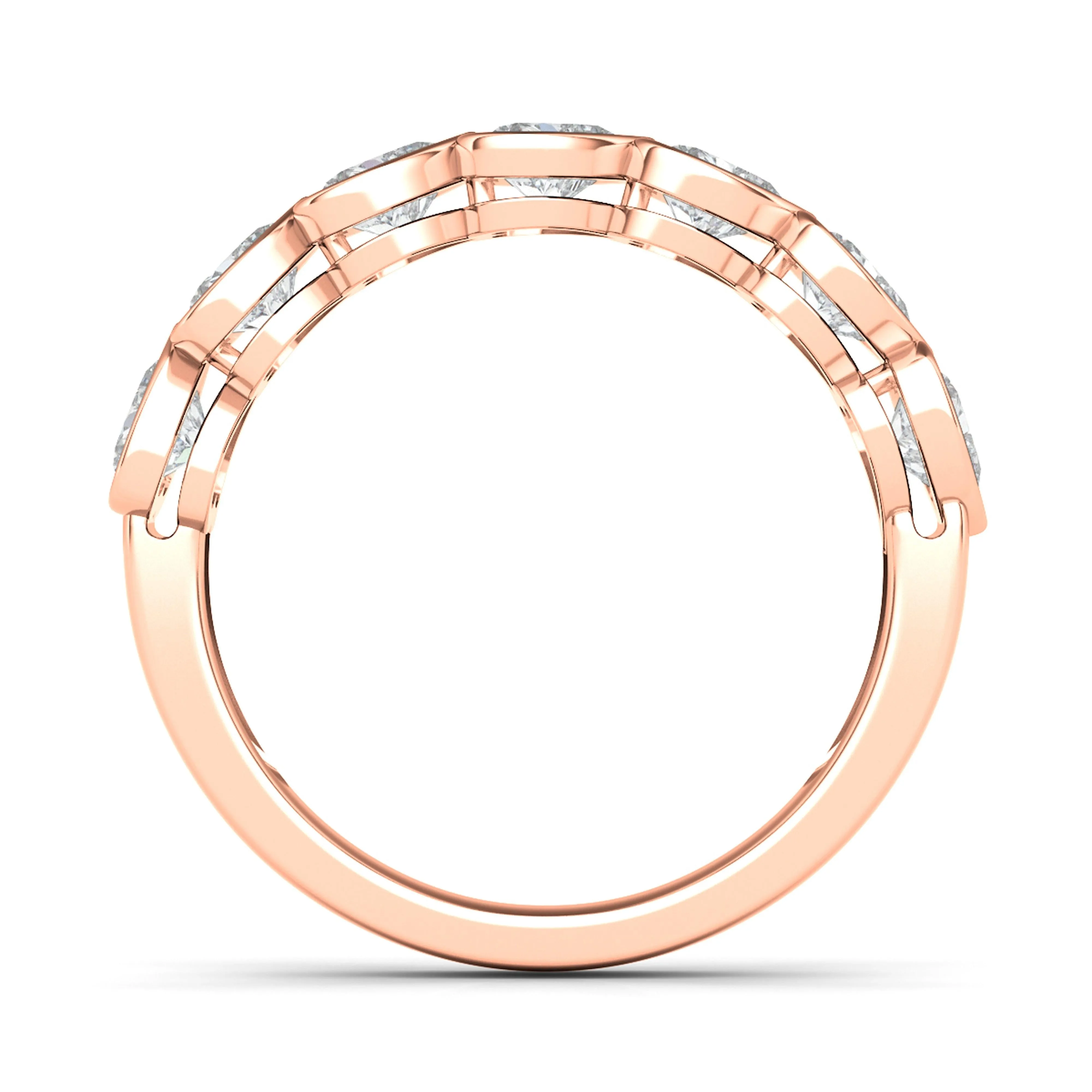 Half Bezel Heart Diamond Eternity Band
