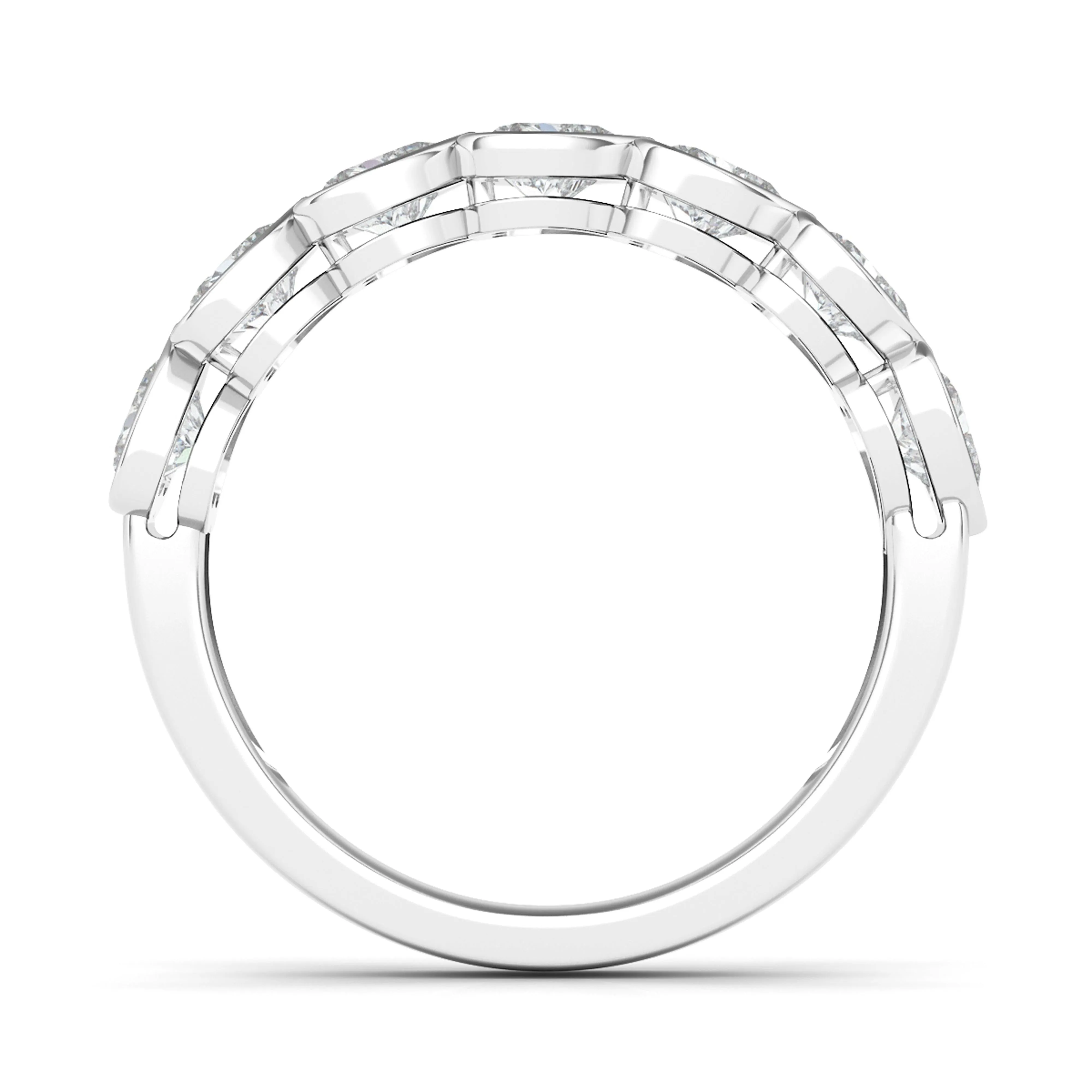 Half Bezel Heart Diamond Eternity Band