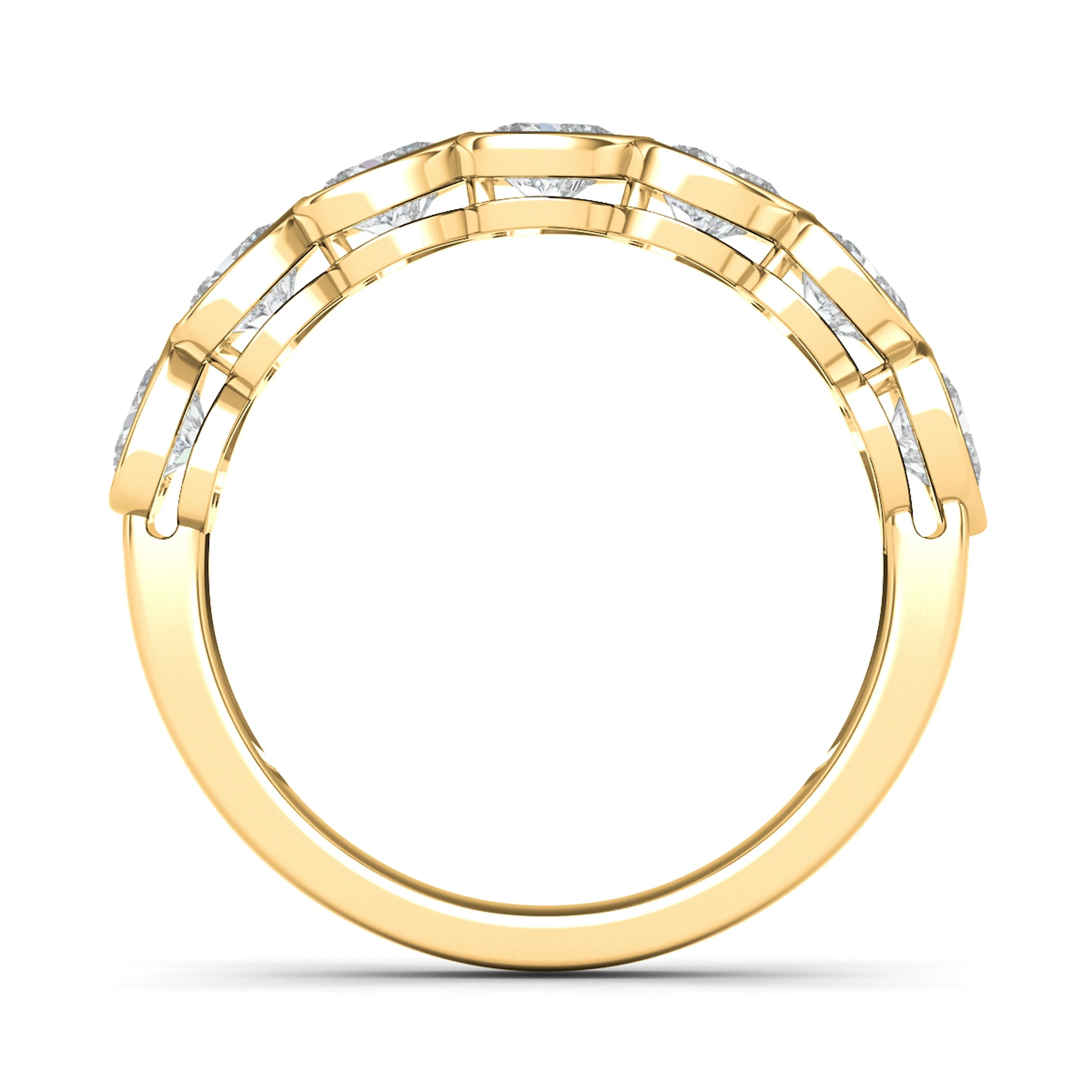 Half Bezel Heart Diamond Eternity Band