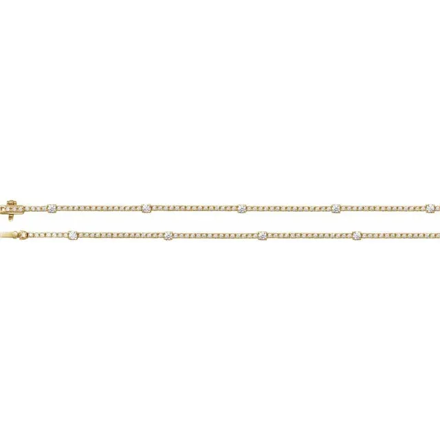 Lab-Grown Station Tennis Necklace