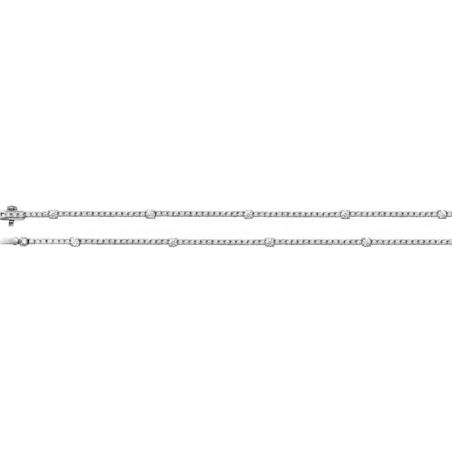 Lab-Grown Station Tennis Necklace
