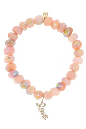 Love Pink Opal Charm Bracelet