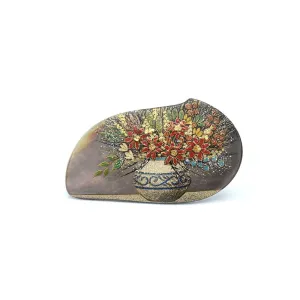 Maki-e Urushi Lacquer Brooch - Black Lip Oyster Pearl Shell / Flower -, Traditional Japanese Urushi Lacquer Jewelry