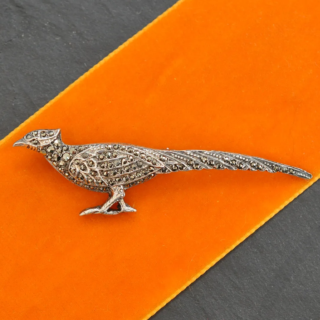 Marcasite Pheasant Brooch