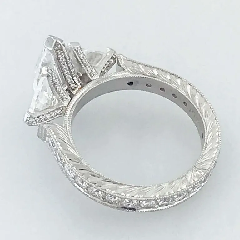 Marquise & Trillion Diamond Three-Stone Engagement Ring