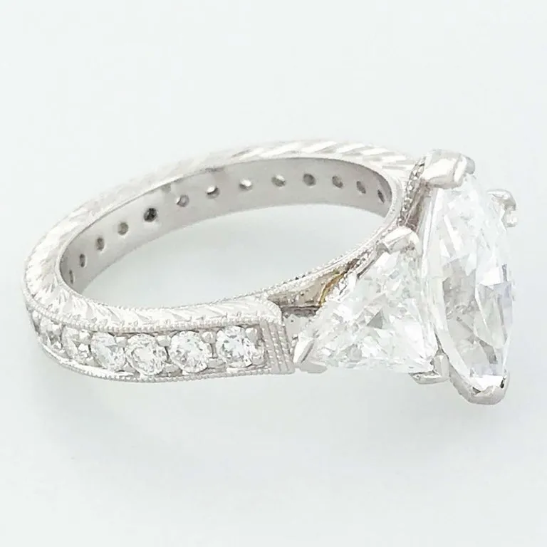 Marquise & Trillion Diamond Three-Stone Engagement Ring