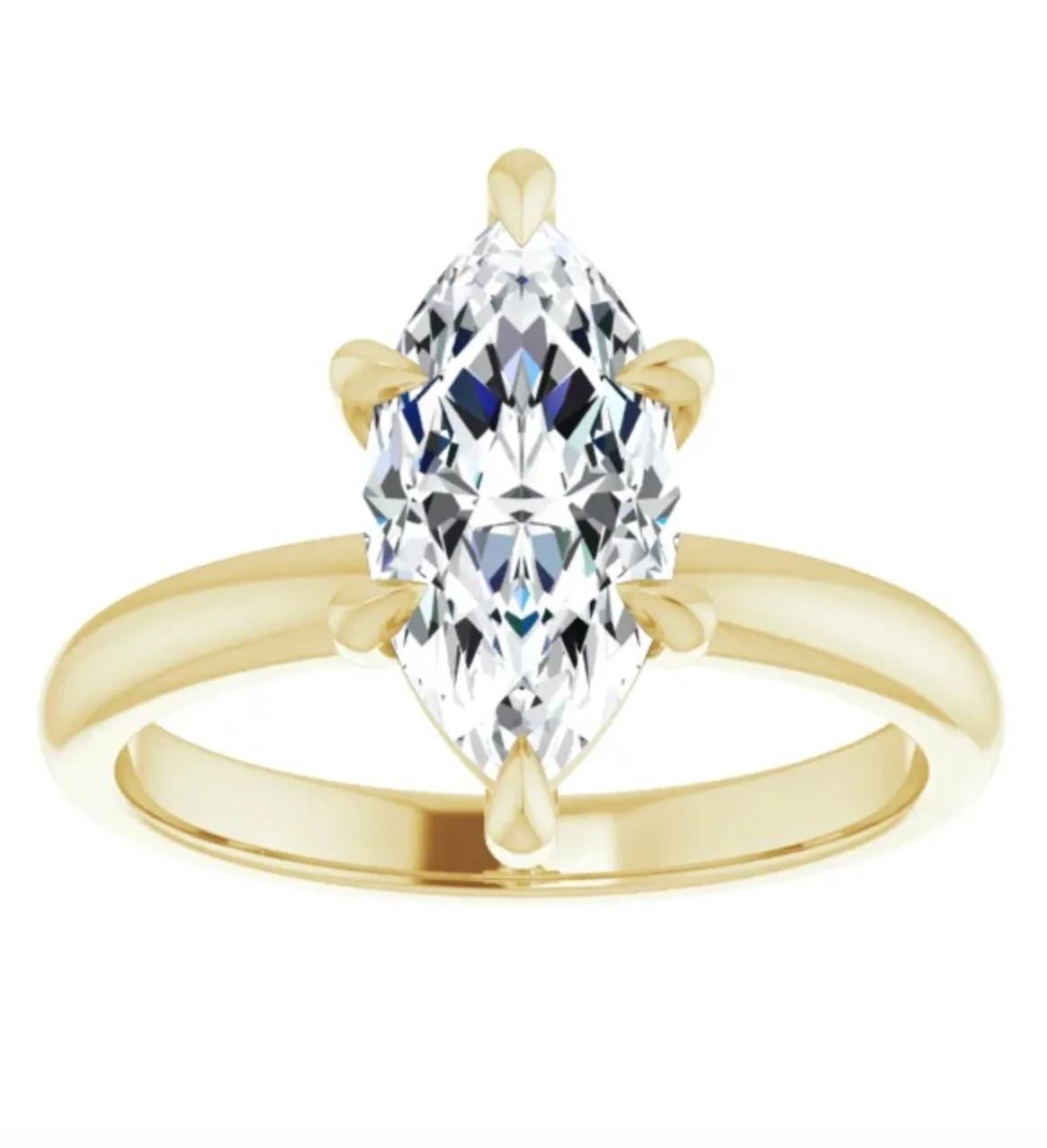 Marquise Moissanite Solitaire Engagement Ring