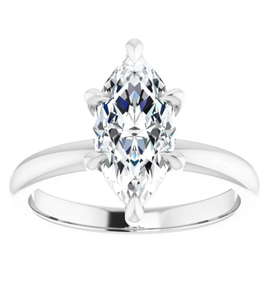 Marquise Moissanite Solitaire Engagement Ring