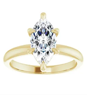 Marquise Moissanite Solitaire Engagement Ring